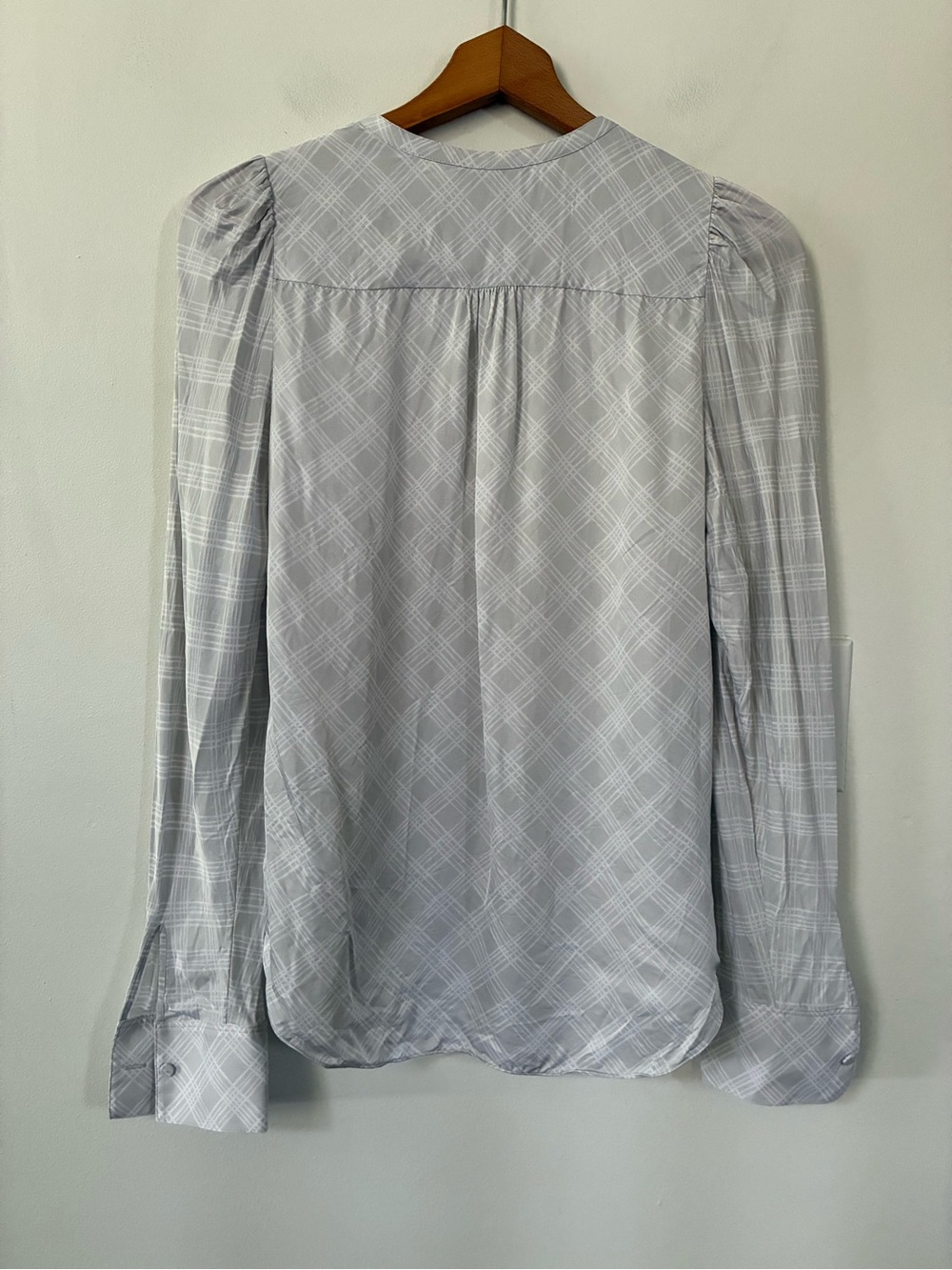Theory Ruched Blouse in Spring Check - Picture 2 of 5